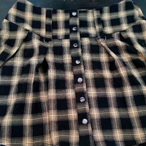 Hot Topic plaid yellow skirt XL